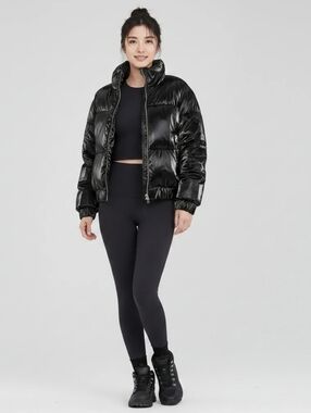 The A&F Ultra Collection High Gloss Bomber Puffer Coat, Women's XXL Abercrombie